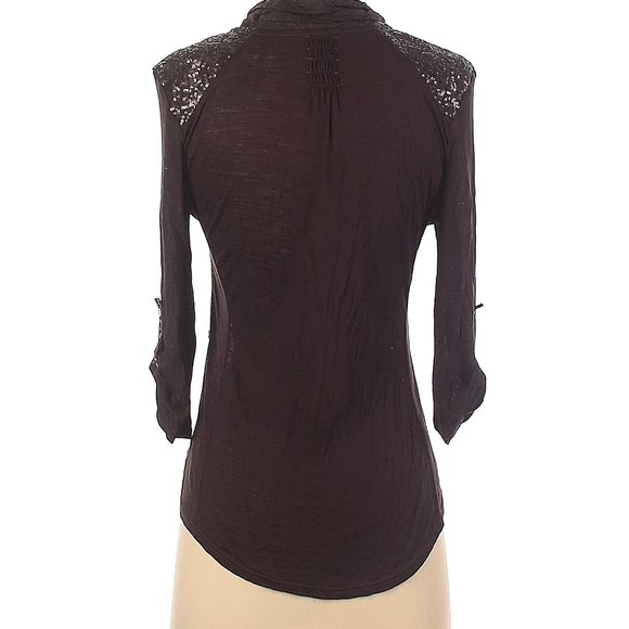 Anthropologie TIny Leighton Velvet Burnout Purple Button-Down Blouse XS NWOT - Picture 3 of 3